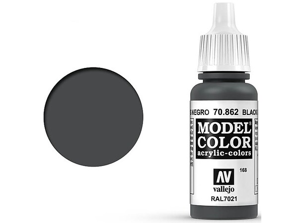 Vallejo Model Color Black Grey 17ml Tilsvarer 4752AP|4785AP|4795AP|4861AP