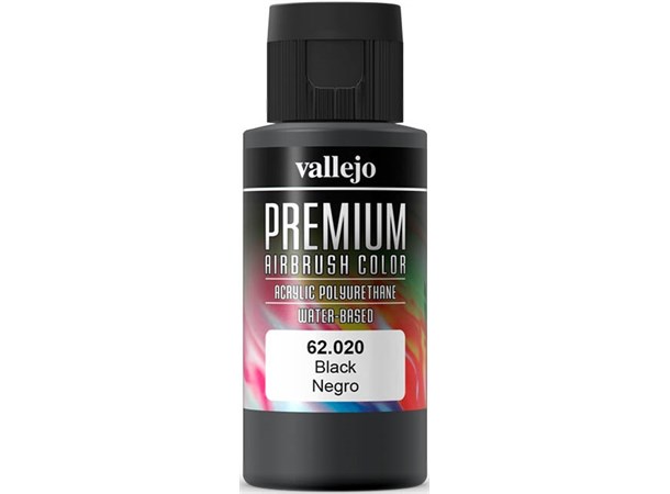 Vallejo Premium Basic Black 60ml Premium Airbrush Color