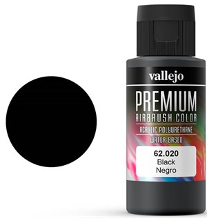 Vallejo Premium Basic Black 60ml Premium Airbrush Color 