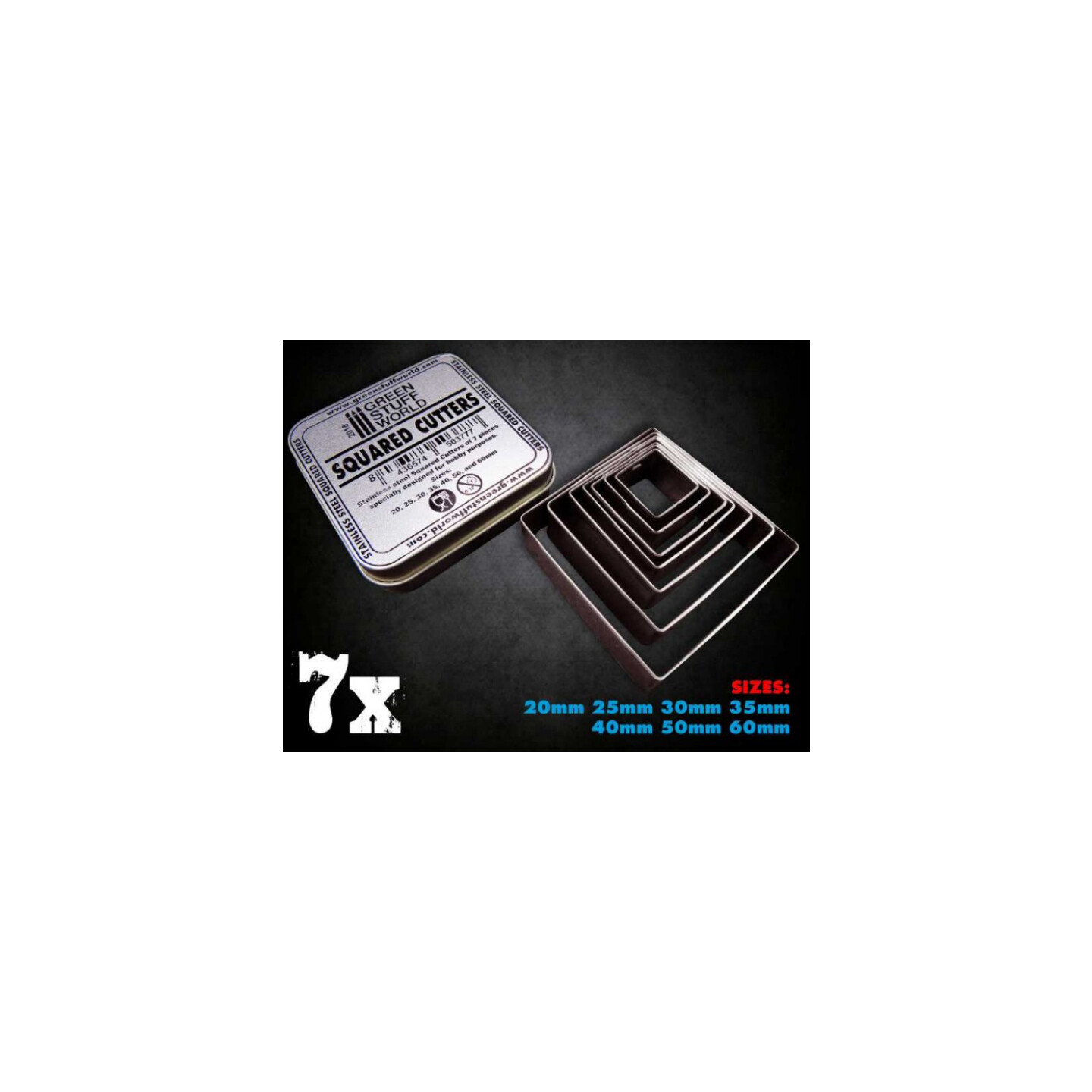 Squared Cutters for Bases (7 stk) Green Stuff World