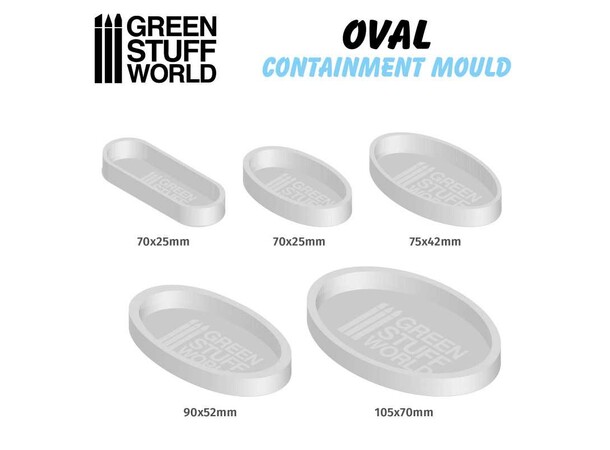 Bases Containment Moulds Oval x5 Green Stuff World 