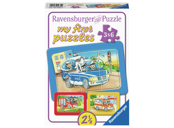 Djur i aktion Pussel 3x6 bitar Ravensburger My First Puzzles 