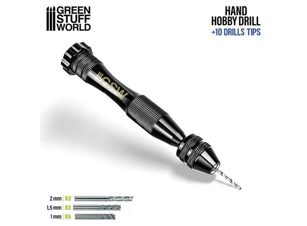 GSW Hånddrill Fine Pin Vise 0,3 - 3,2mm Håndbor / Hobby Drill 