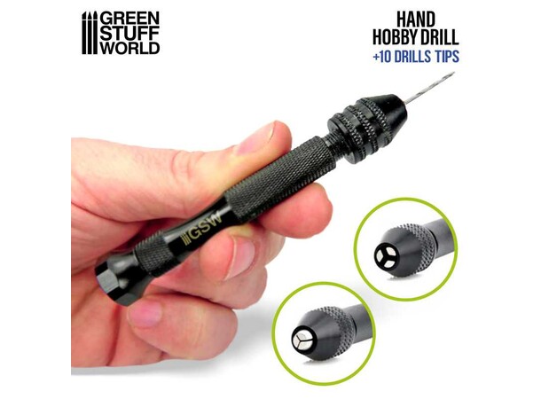 GSW Hånddrill Fine Pin Vise 0,3 - 3,2mm Håndbor / Hobby Drill 