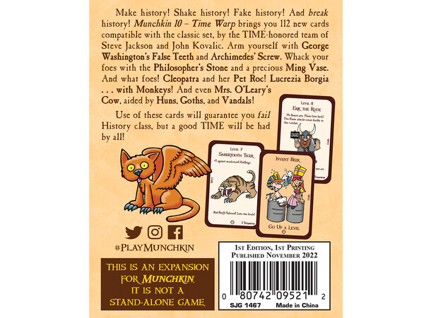 Munchkin 10 Time Warp Expansion Utvidelse til Munchkin 