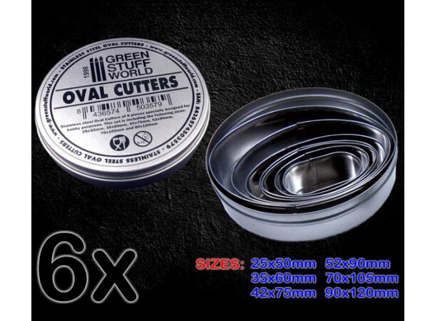 Oval Cutters for Bases (6 st) Green Stuff World 