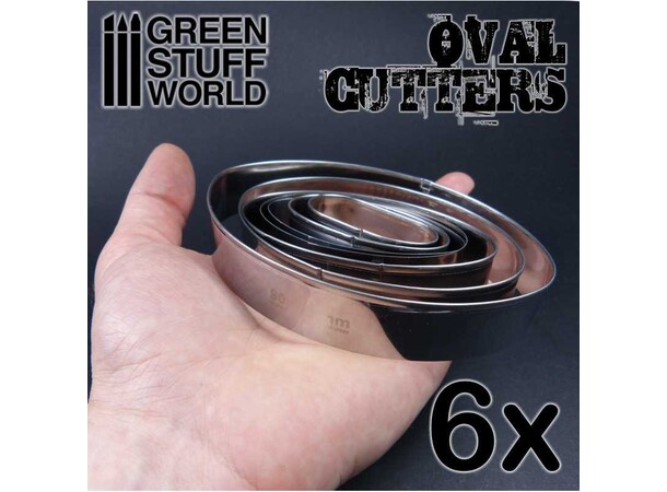 Oval Cutters for Bases (6 stk) Green Stuff World 