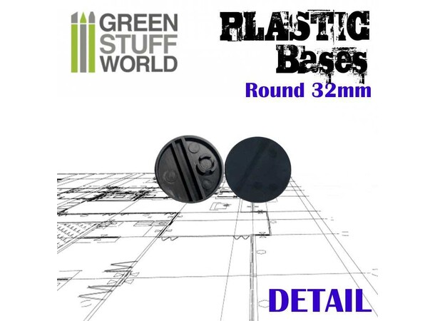 Plastbaser Svart Round - 32mm (20 stk) Green Stuff World 