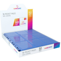 Plastficka 18-Pocket Side Load Blå x50 Gamegenic - Passar Double Sleeve