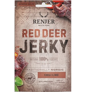 Renjer Deer Jerky med Chili & Lime 25g Tørket hjortekjøtt snacks 