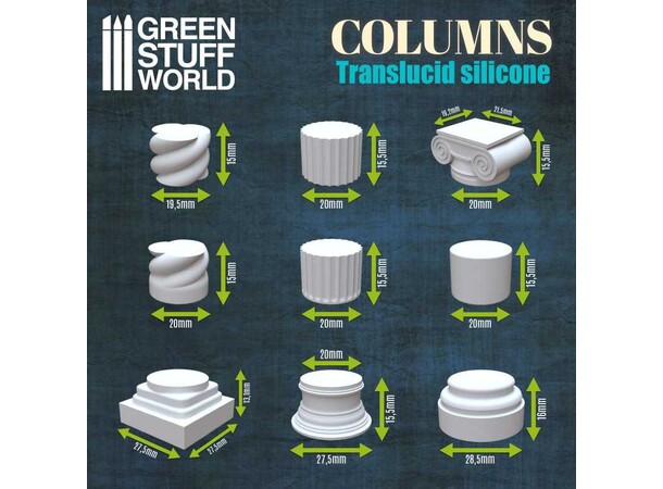 Silicone Molds Columns Green Stuff World 