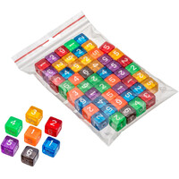 Tärning D6 med tal - 50st assorterad 