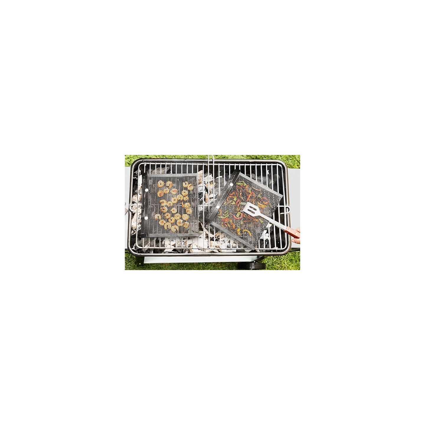 Teflon Grillposer 2stk - 24x28cm Perfekt til Grønnsaker og mindre ting