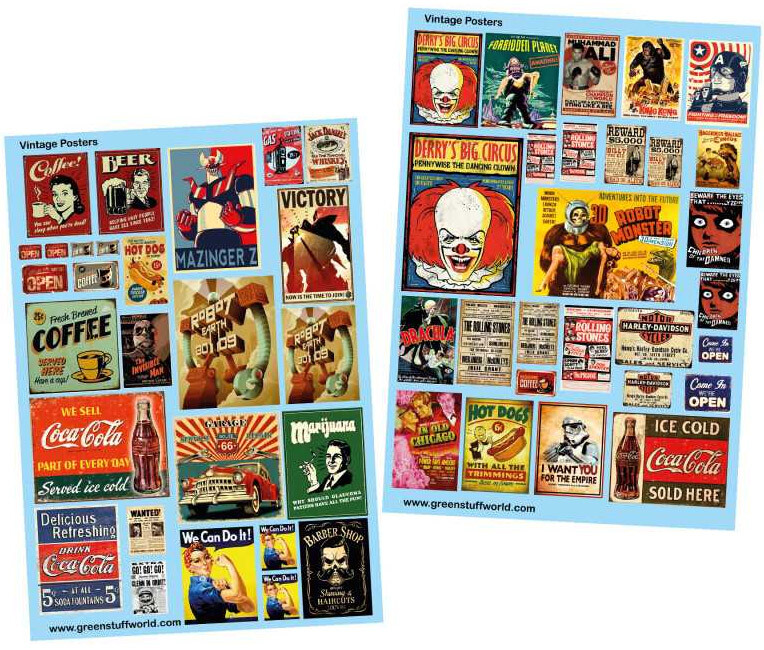 Waterslide Decals - Vintage Posters Green Stuff World
