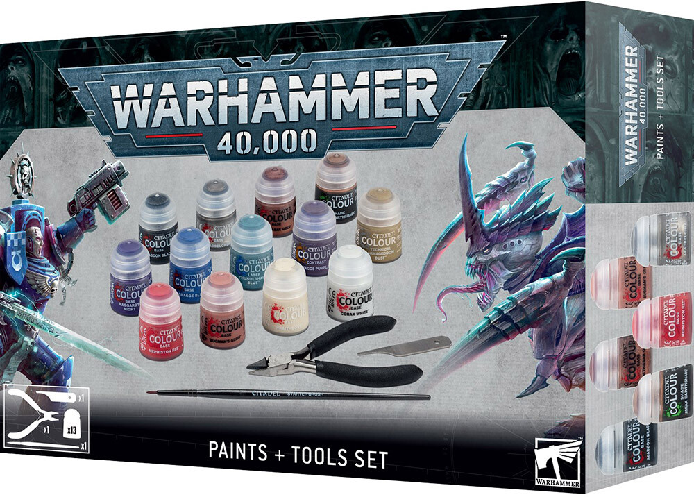 Warhammer 40K Paints + Tools Set