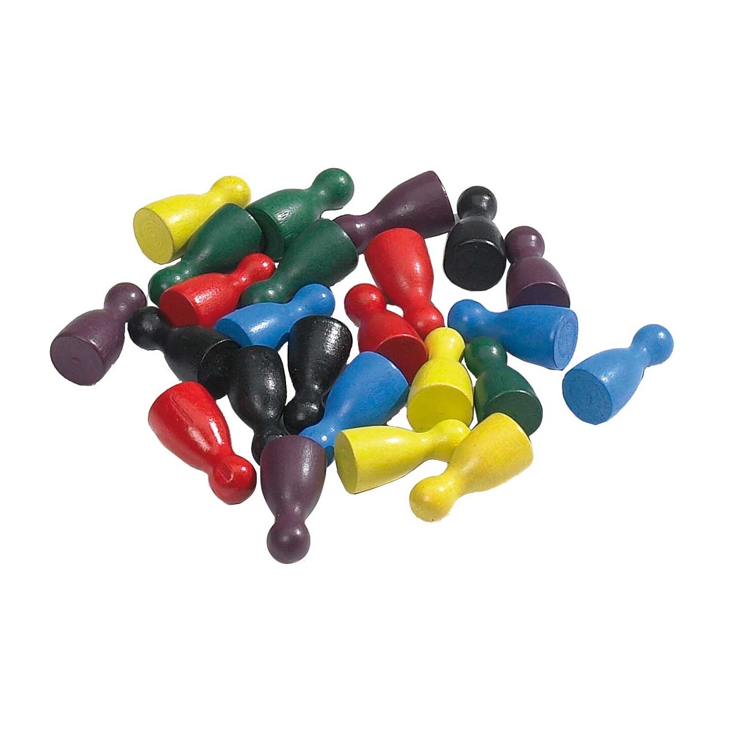 Spillbrikker i tre 24mm Assortert 120stk 6 farger