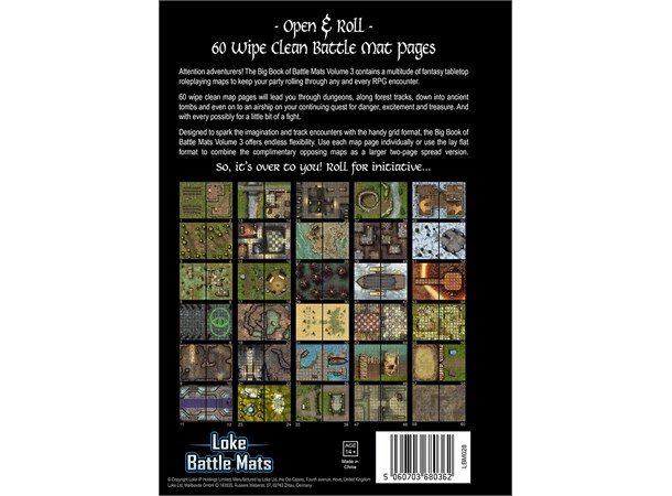 Book of BattleMats BIG VOL. 3 - 60 sider Spiralinnbundet - 2,5cm rutenett