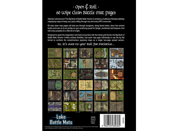 Book of BattleMats BIG VOL. 3 - 60 sidor Spiralbunden - 2,5 cm rutnät 