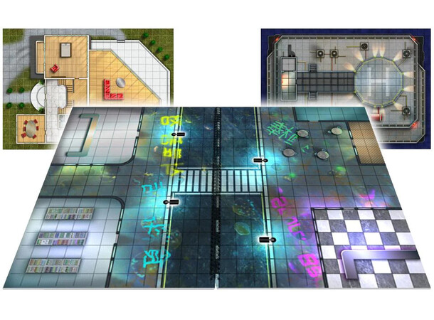 Book of Battlemats GIANT Cyberpunk Spiralbunden - 2,5 cm rutnät 