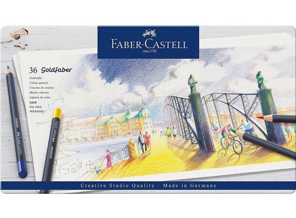 Faber Castell Goldfaber Färgpennor 36 färgpennor i plåtask 