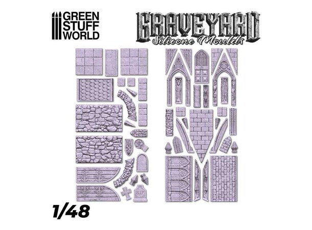 Graveyard Silicone Mould 1:48 Green Stuff World 