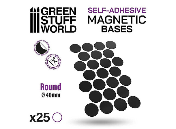 Magnetic Bases - 40mm (25 stk) Green Stuff World