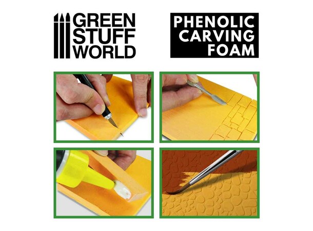 Phenolic Carving Foam 4mm - A5 (2 st) Green Stuff World 