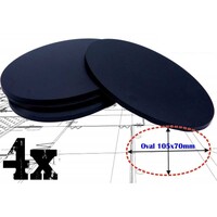 Plastbaser Svart Oval 105x70mm (4 st) 