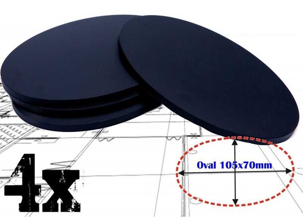 Plastic Bases - Oval 105x70mm (4 st) Green Stuff World 