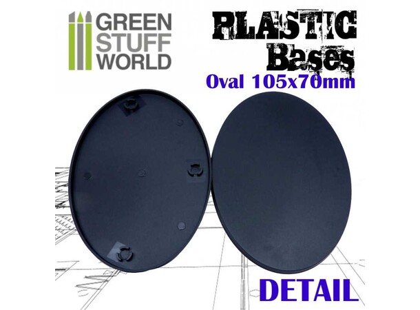 Plastic Bases - Oval 105x70mm (4 stk) Green Stuff World 