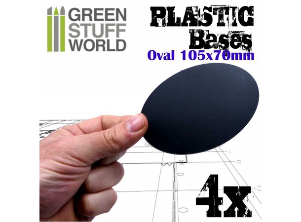 Plastic Bases - Oval 105x70mm (4 stk) Green Stuff World 