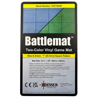 RPG Battlemat Blå/Grön - Grid 2,5cm Chessex Reversible 60x66 cm - Rutnät