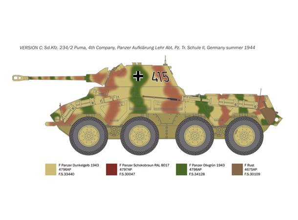Sd.Kfz. 234/2 Puma Italeri 1:35 Byggesett 