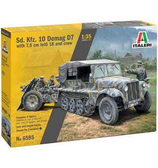 Sd. Kfz. 10 Demag D7 w/ leIG 18 &amp; crew Italeri 1:35 Byggesett