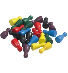 Spillbrikker i tre 24mm Assortert 120stk 6 farger