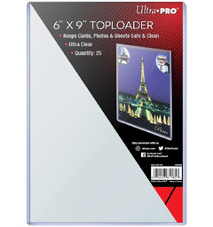 Toploader 6x9 for Oversize kort - 25 stk Ultra Pro - 152,4 x 228,6 mm
