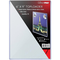 Toploader 6x9 för Oversize kort - 25 st Ultra Pro - 152,4 x 228,6 mm