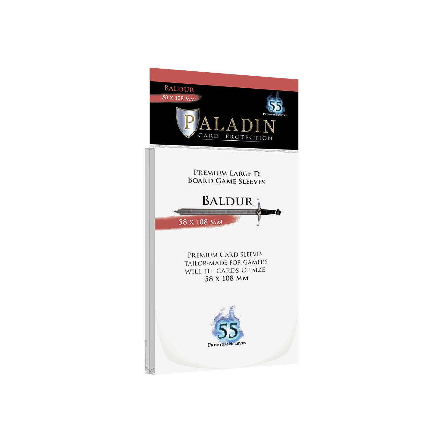 Brettspill Kortbeskyttere 55 stk 58x108 Paladin Baldur Large D