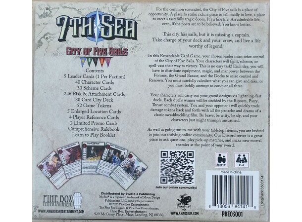 7th Sea City of Five Sails Brettspill 