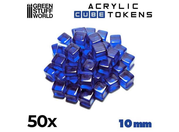 Acrylic Cube Tokens - Blue Green Stuff World