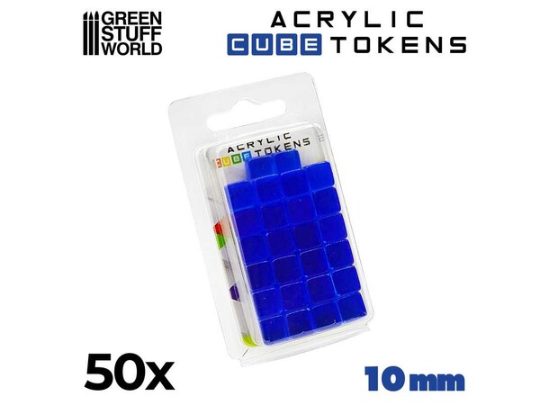 Acrylic Cube Tokens - Blue Green Stuff World