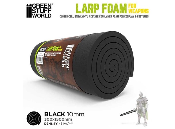 LARP Foam for Weapons - Black (Soft) Green Stuff World 