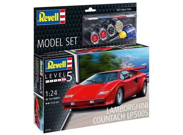 Lamborghini Countach LP500S Starter Set Revell 1:24 Byggesett 