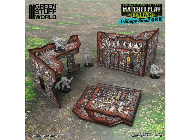 Matched Play Small L-Shaped Ruin Orks Pre-Painted - Green Stuff World 