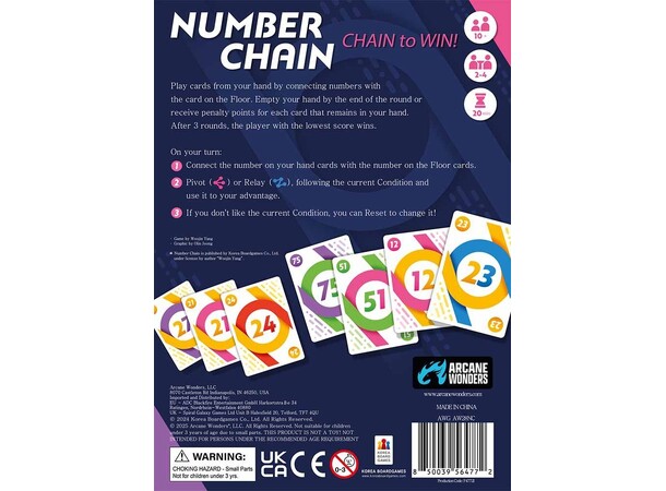 Number Chain Kortspill 