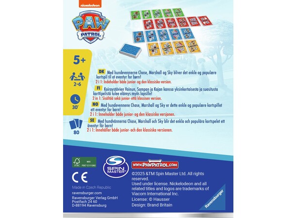 Paw Patrol Elevens Kortspill Norsk utgave 