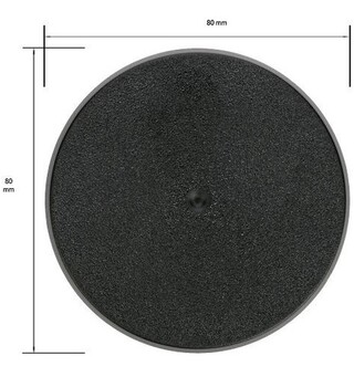 Plastbaser Svart Round - 80mm (1 stk)