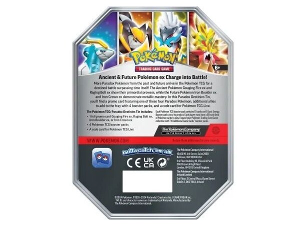 Pokemon Tin Box Iron Crown ex Paradox Destinies