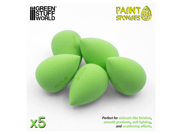 Teardrop Paint Sponges x5 Green Stuff World 