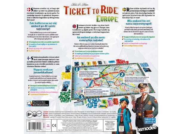 Ticket to Ride Europe Brettspill Refresh 2026 norsk utgave 
